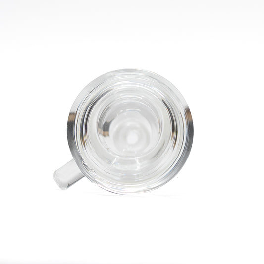 GLASS CONE SMALL HOURGLASS CLEAR 14MM WITH STRAIGHT HANDLE