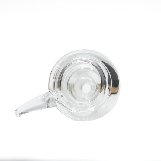 GLASS CONE LARGE DOUBLE BUBBLE CLEAR 18MM WITH CURVED HANDLE
