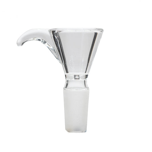GLASS CONE V SHAPE CLEAR 14MM WITH CURVED HANDLE