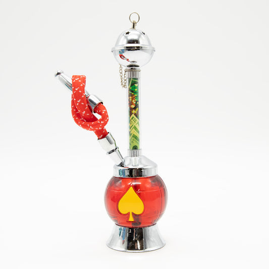 Red Bubble With Spade Hookah [One Hose] The Bong Shop