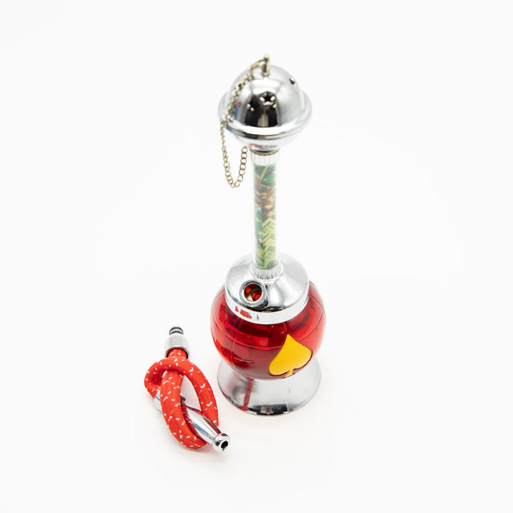 Red Bubble With Spade Hookah [One Hose] The Bong Shop