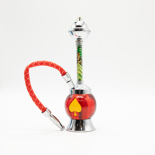 Red Bubble With Spade Hookah [One Hose] The Bong Shop