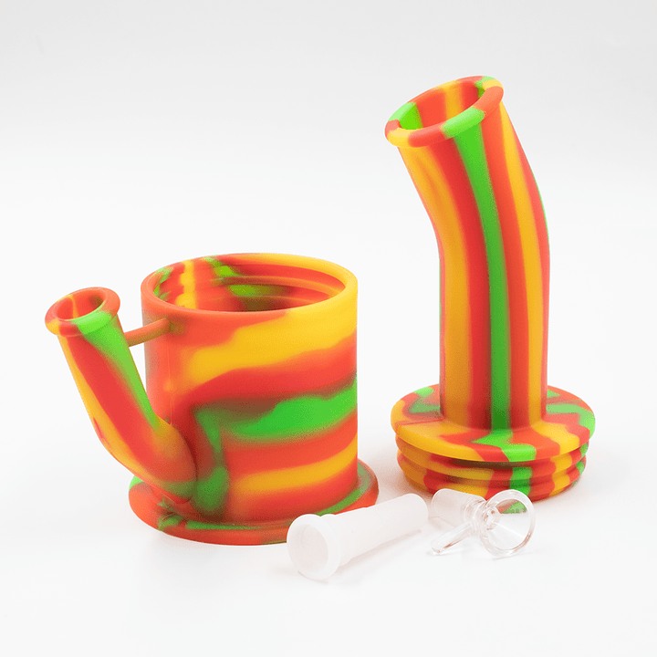 Bent Short Stack Silicone Bong Planet X