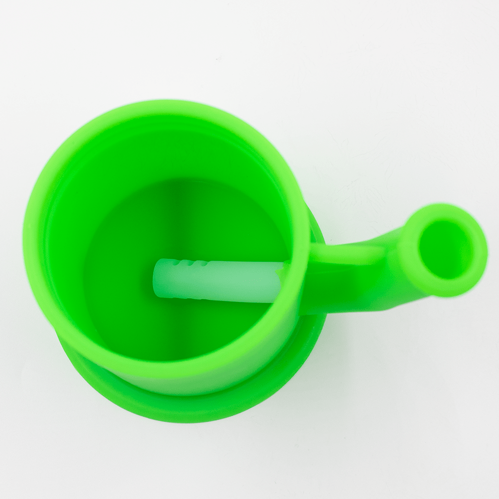 Bent Short Stack Silicone Bong - Black & Purple Planet X