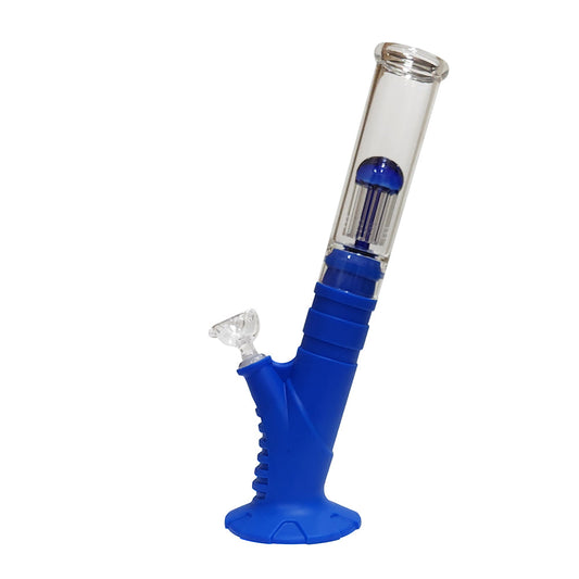 Glass Perc Silicone Bong - Blue Planet X