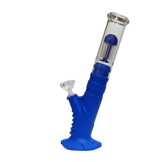 Glass Perc Top Silicone Bong - Blue Planet X