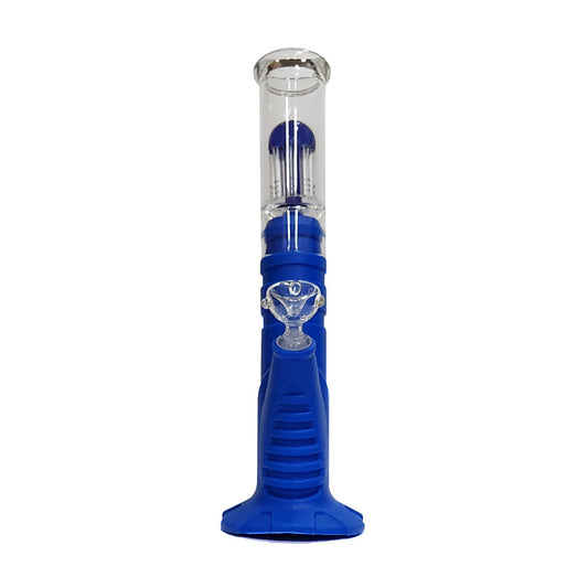 Glass Perc Top Silicone Bong - Blue Planet X