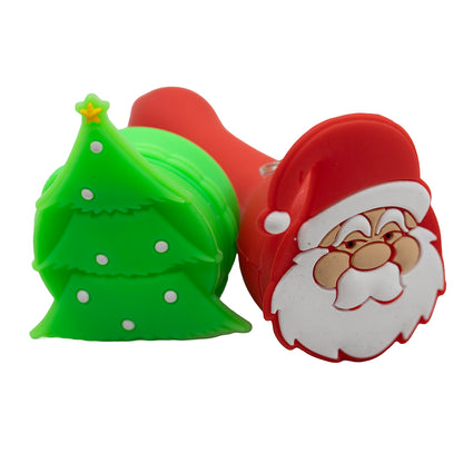 Silicone Pipe Set - Santa Head /w Christmas Tree Storage Jar