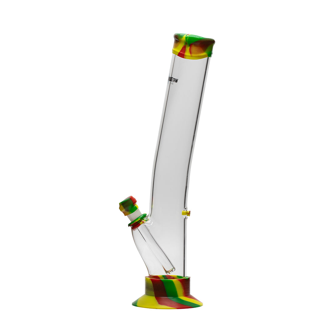 Waterfall Night Klub Medium Highbrid Series Glass Bong - Rasta