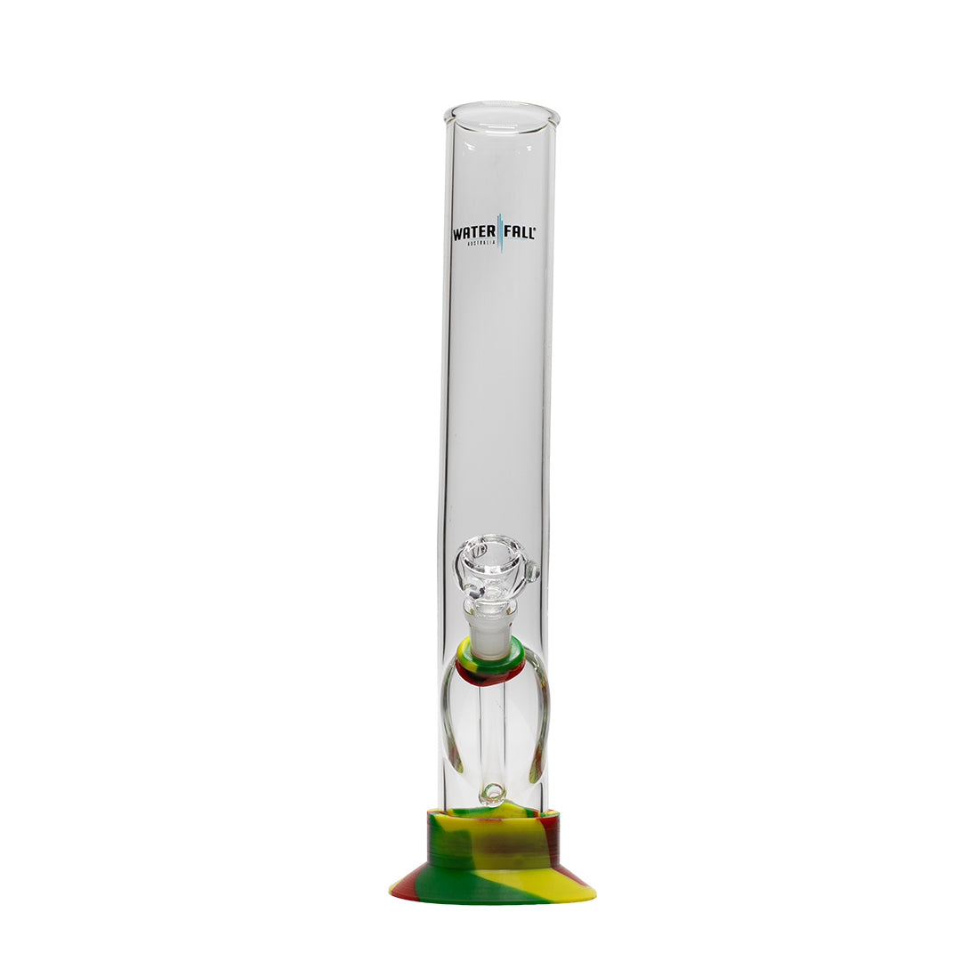 Waterfall Night Klub Medium Highbrid Series Glass Bong - Rasta