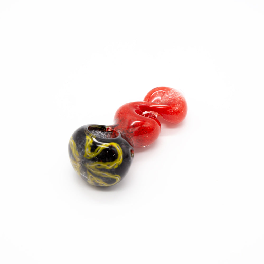 Twister Red Flower Glass Pipe The Bong Shop