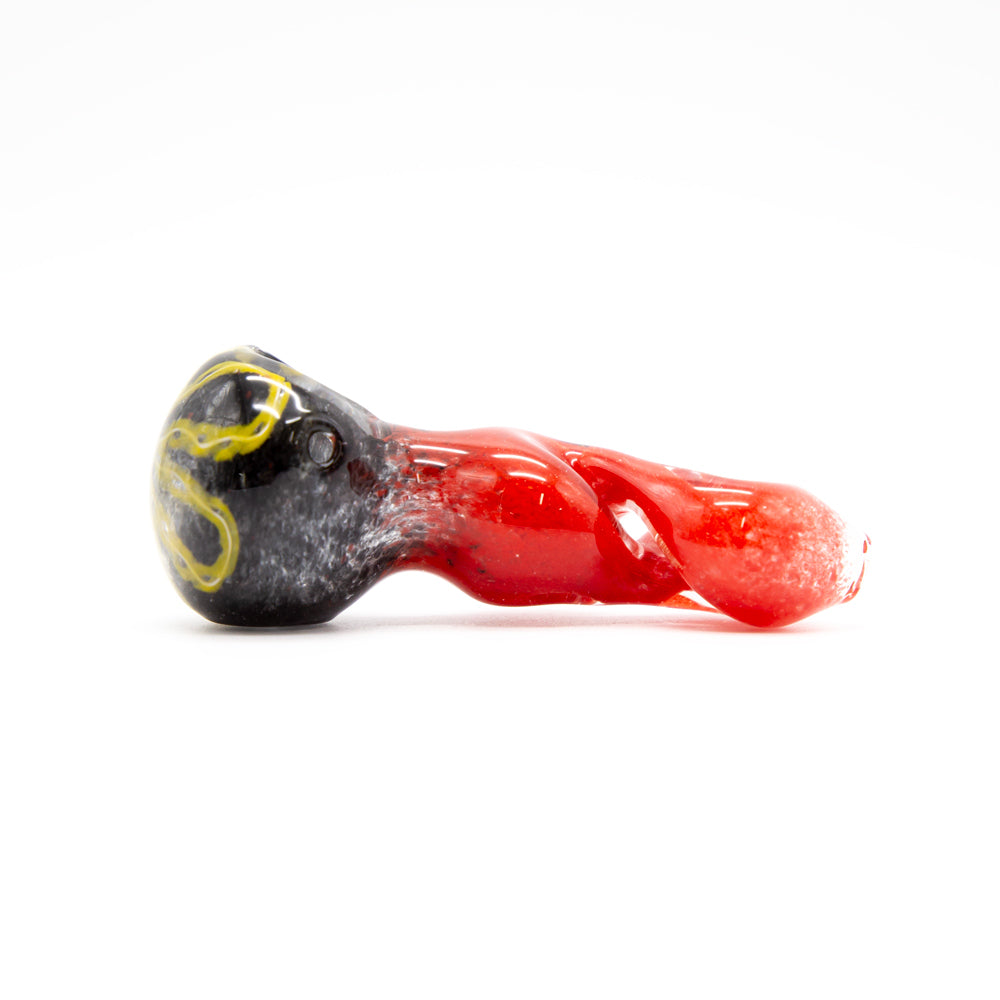 Twister Red Flower Glass Pipe The Bong Shop