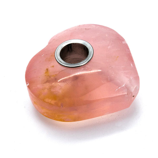 Heart-Shaped Rose Quartz Stone Dry Pipe Planet X