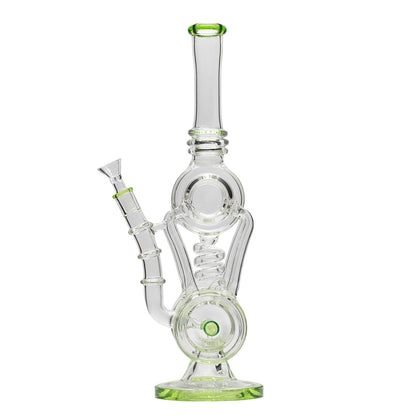 Planet X The Neon Orbit Glass Recycler Bong Green