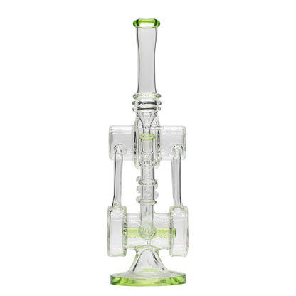 Planet X The Neon Orbit Glass Recycler Bong Green
