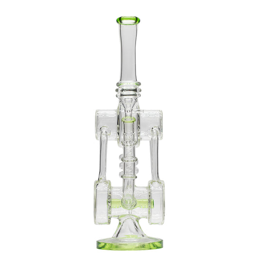 Planet X The Neon Orbit Glass Recycler Bong Green