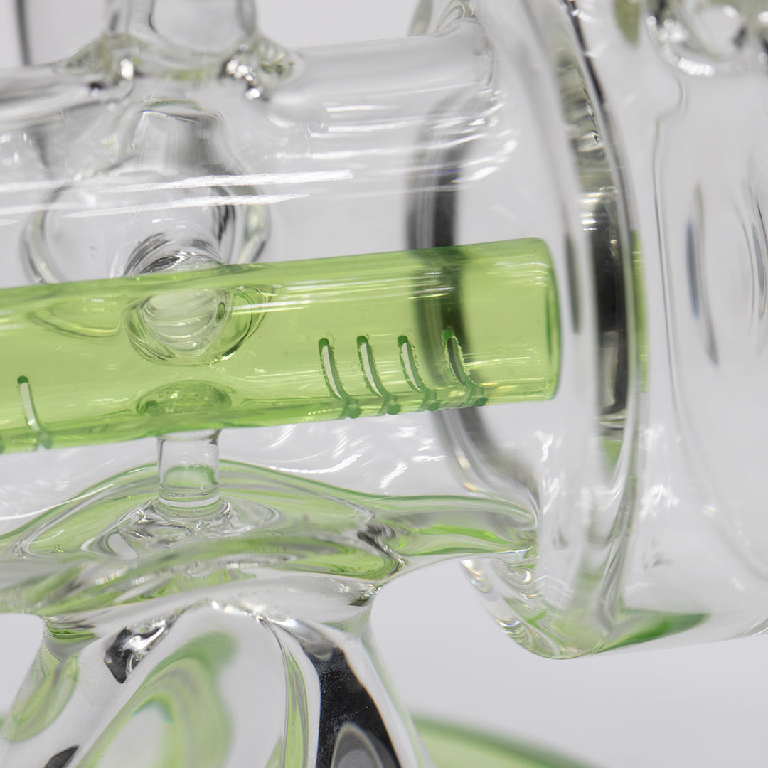 Planet X The Neon Orbit Glass Recycler Bong Green