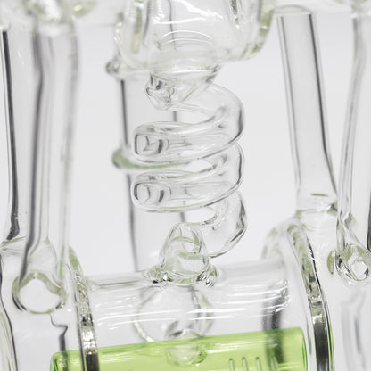 Planet X The Neon Orbit Glass Recycler Bong Green