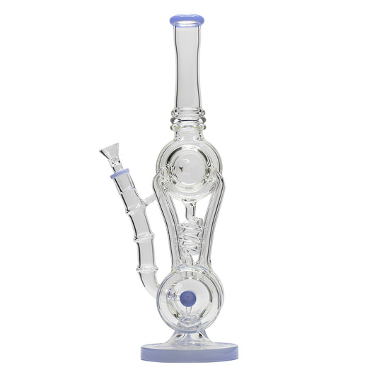 Planet X The Neon Orbit Glass Recylcer Bong Blue