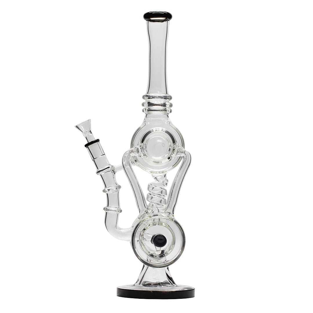 Planet X The Neon Orbit Glass Recylcer Bong Black