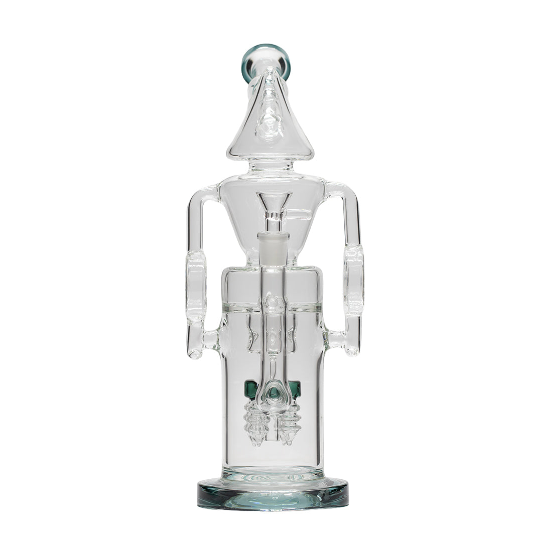 Planet X Aquamarine Tide Glass Recycler Bong