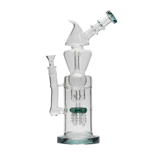 Planet X Aquamarine Tide Glass Recycler Bong