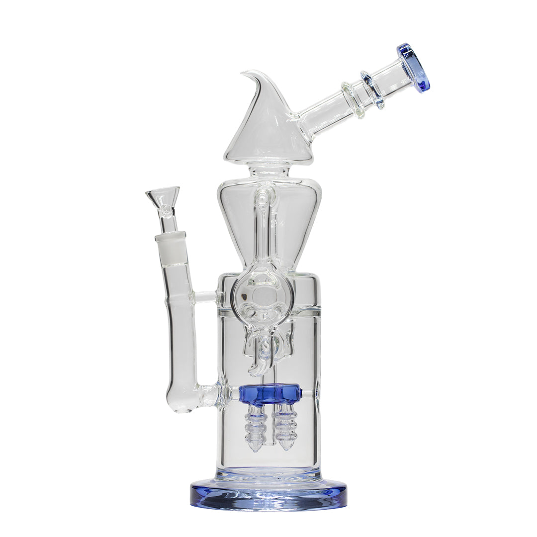 Planet X Blue Tide Glass Recycler Bong