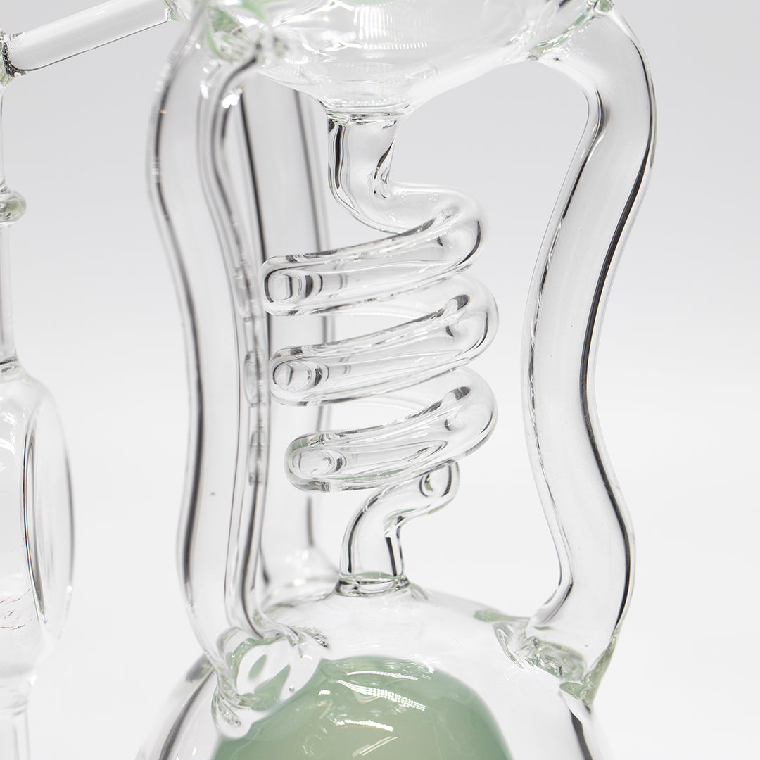 Planet X Celestial Bloom Glass Recycler Bong Green