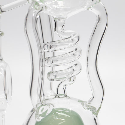 Planet X Celestial Bloom Glass Recycler Bong Green