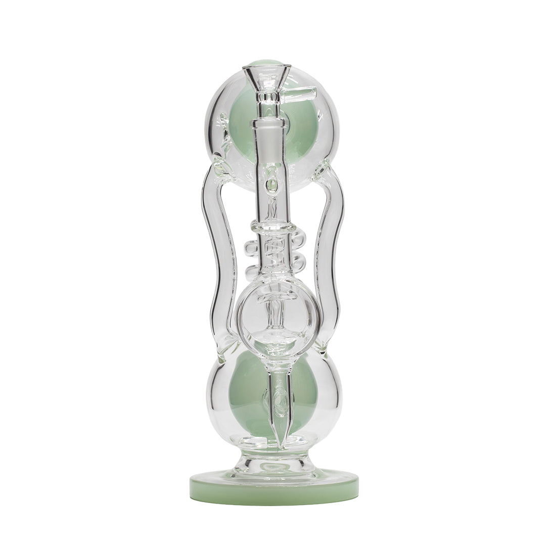 Planet X Celestial Bloom Glass Recycler Bong Green