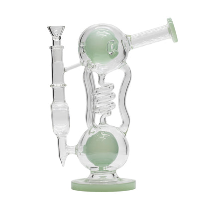Planet X Celestial Bloom Glass Recycler Bong Green