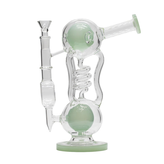 Planet X Celestial Bloom Glass Recycler Bong Green