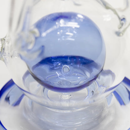 Planet X Celestial Bloom Glass Recycler Bong Blue