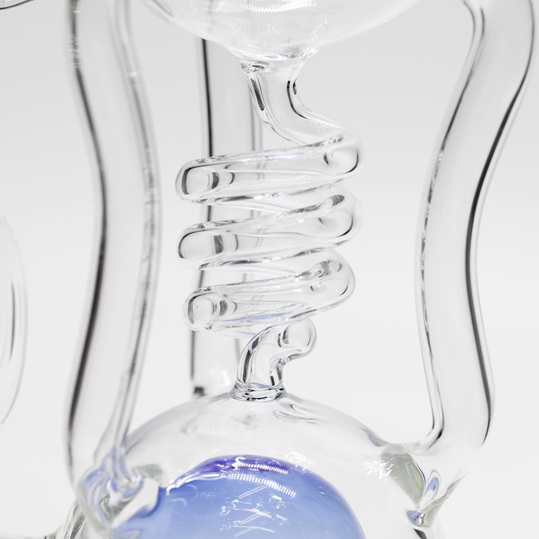 Planet X Celestial Bloom Glass Recycler Bong Blue