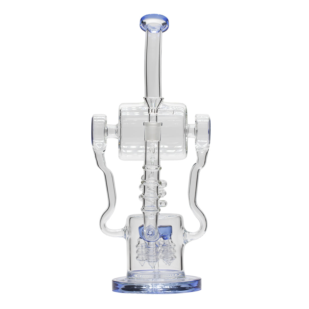 Planet X Arctic Current Glass Recylcer Bong Blue