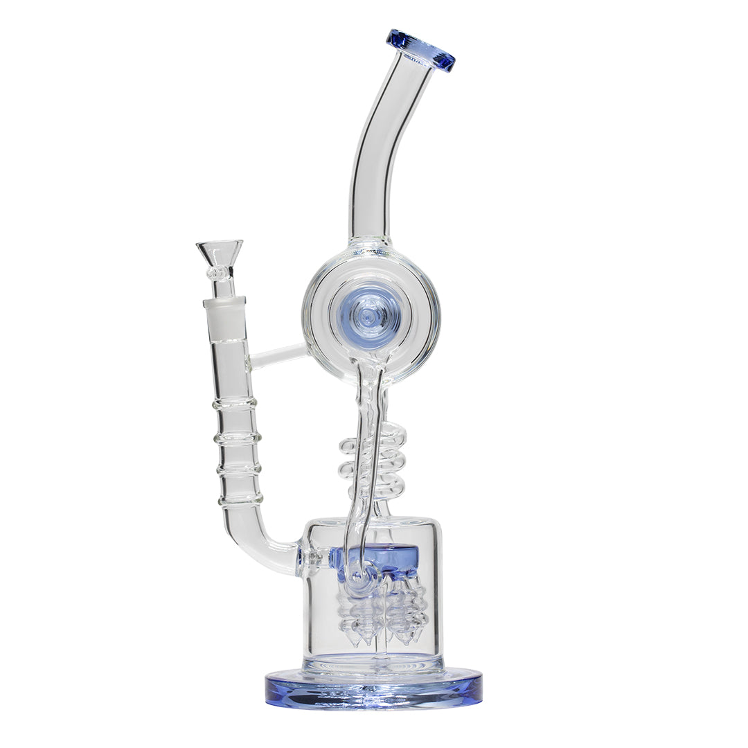 Planet X Arctic Current Glass Recylcer Bong Blue