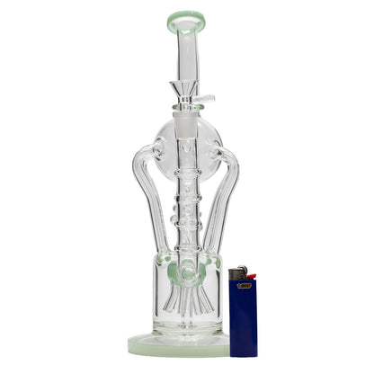 Planet X Distiller Glass Recycler Bong Green