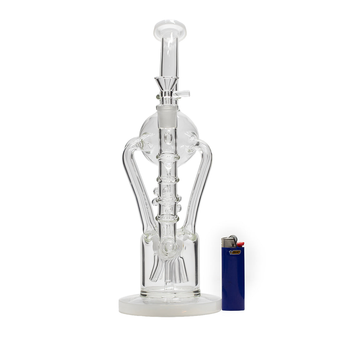 Planet X Distiller Glass Recycler Bong White