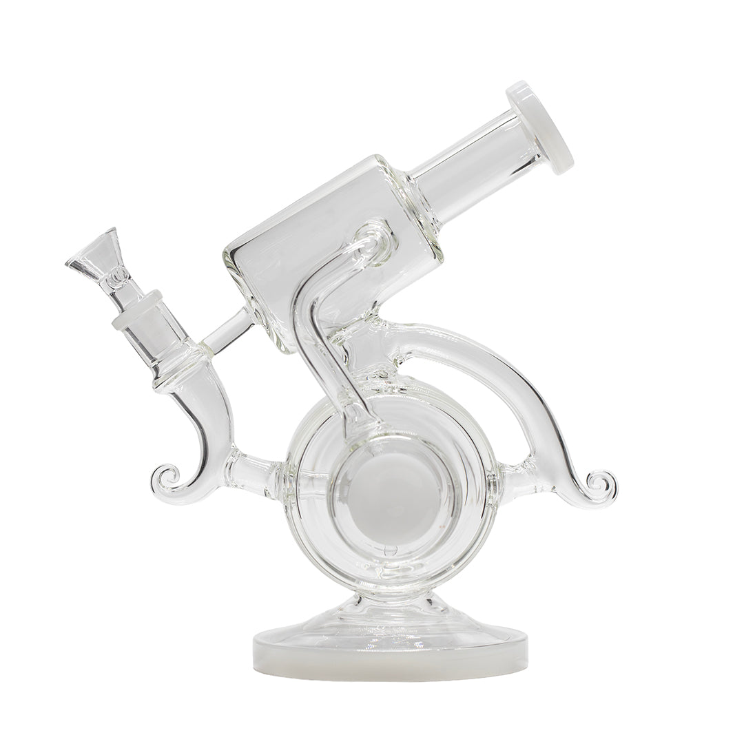 PLanet X Ghost Loop Glass Recycler Bong White