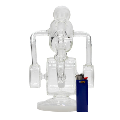 PLanet X Ghost Loop Glass Recycler Bong White