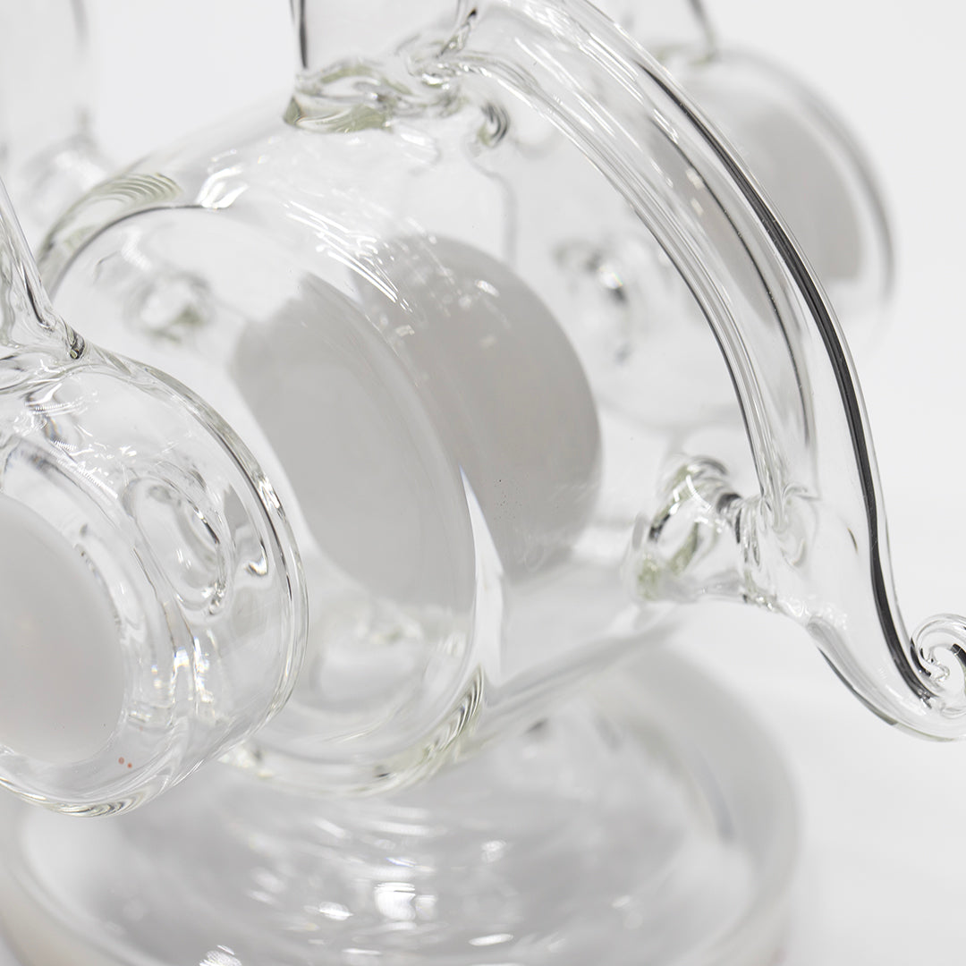 PLanet X Ghost Loop Glass Recycler Bong White