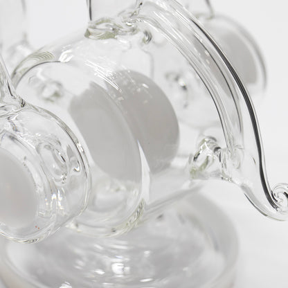PLanet X Ghost Loop Glass Recycler Bong White