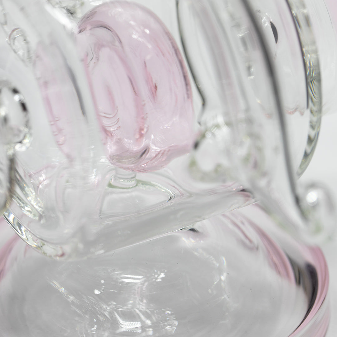 Planet X Ghost Loop Glass Recycler Bong Pink