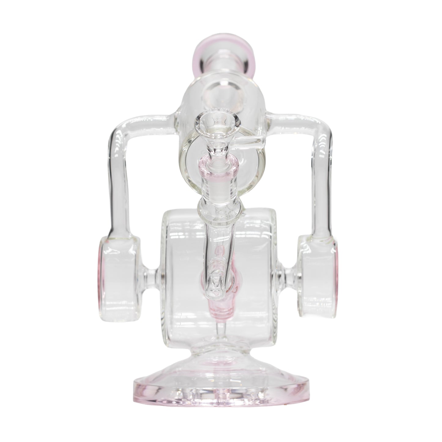 Planet X Ghost Loop Glass Recycler Bong Pink