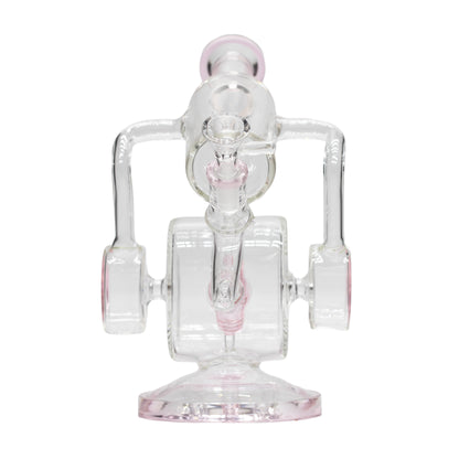 Planet X Ghost Loop Glass Recycler Bong Pink
