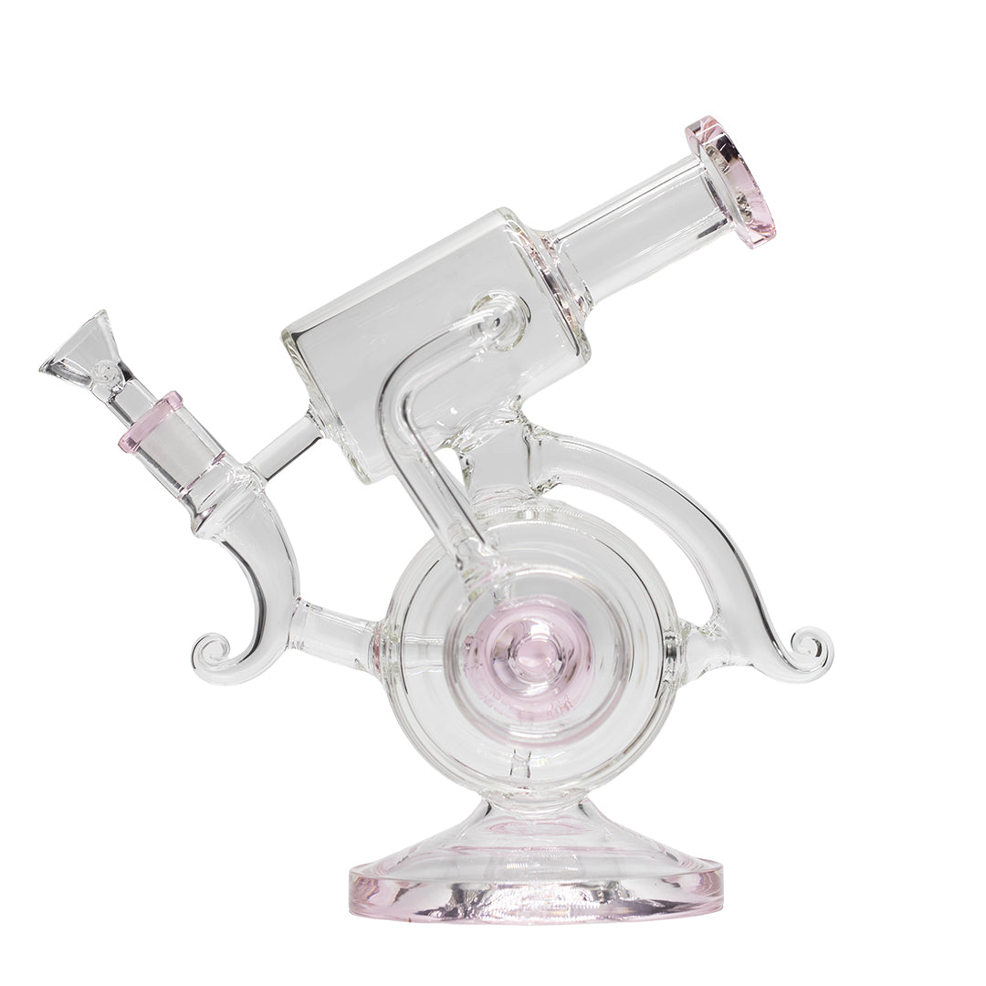 Planet X Ghost Loop Glass Recycler Bong Pink