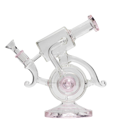 Planet X Ghost Loop Glass Recycler Bong Pink