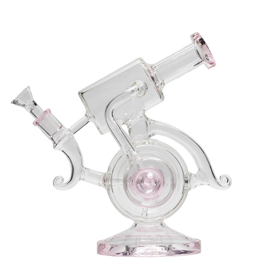 Planet X Ghost Loop Glass Recycler Bong Pink