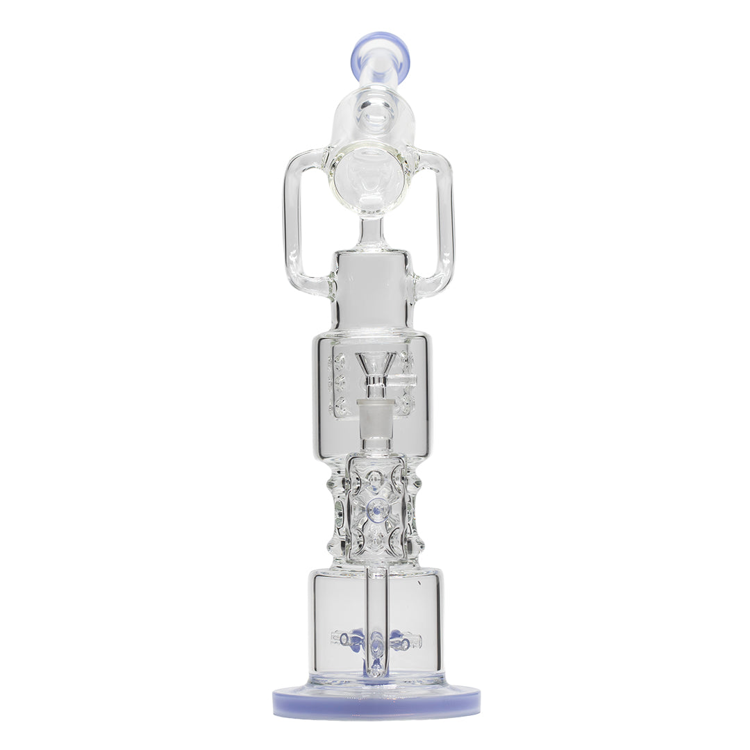Planet X Lunar Loop Glass Recycler Bong Light Blue