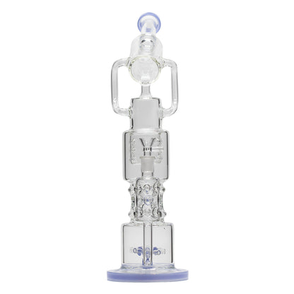 Planet X Lunar Loop Glass Recycler Bong Light Blue